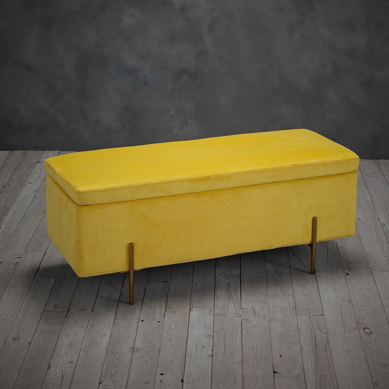 Lola Velvet Storage Ottoman Bench