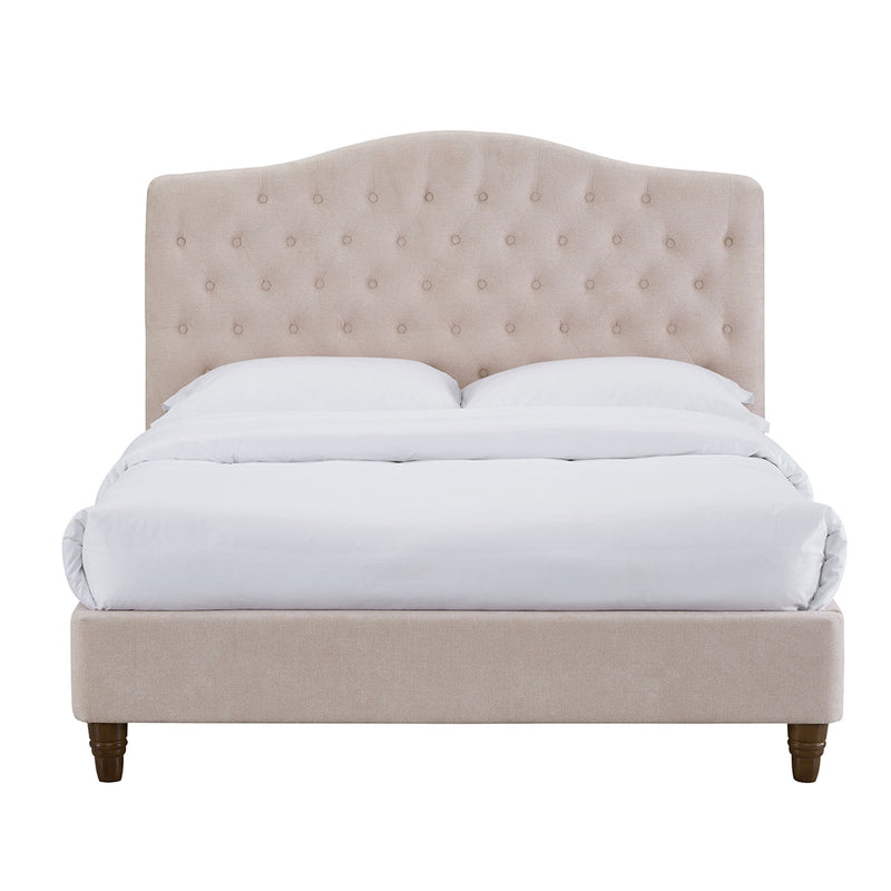 Sorrento Upholstered Pink Velvet Double Bed