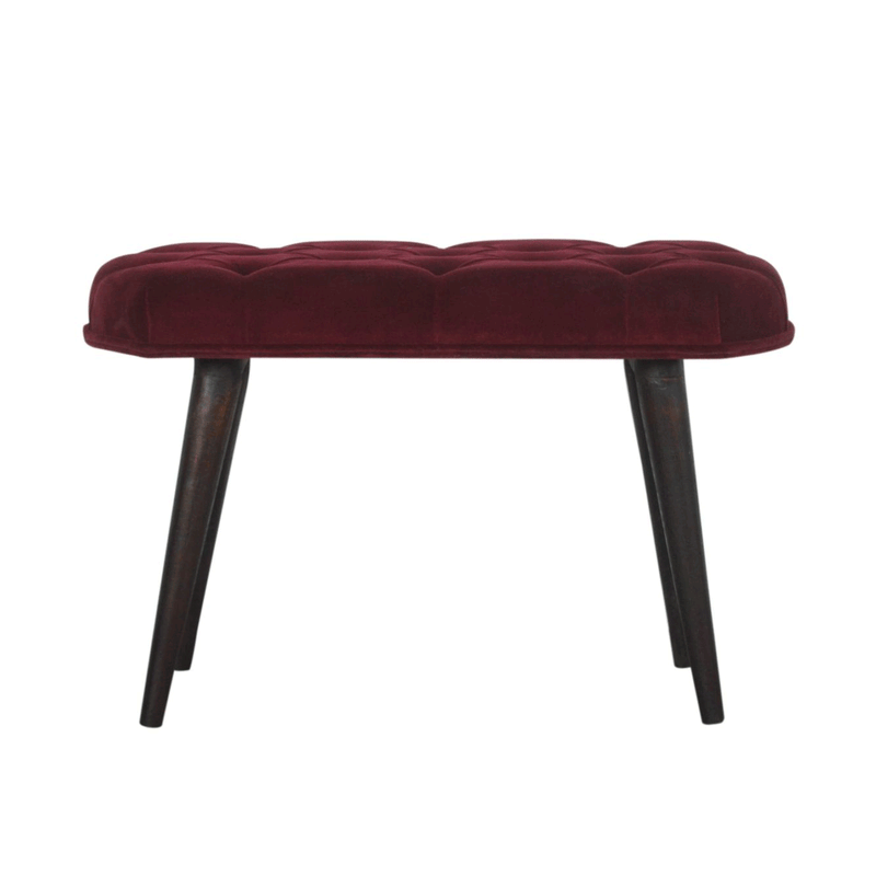 Seconique Wine Red Velvet Hallway Bench