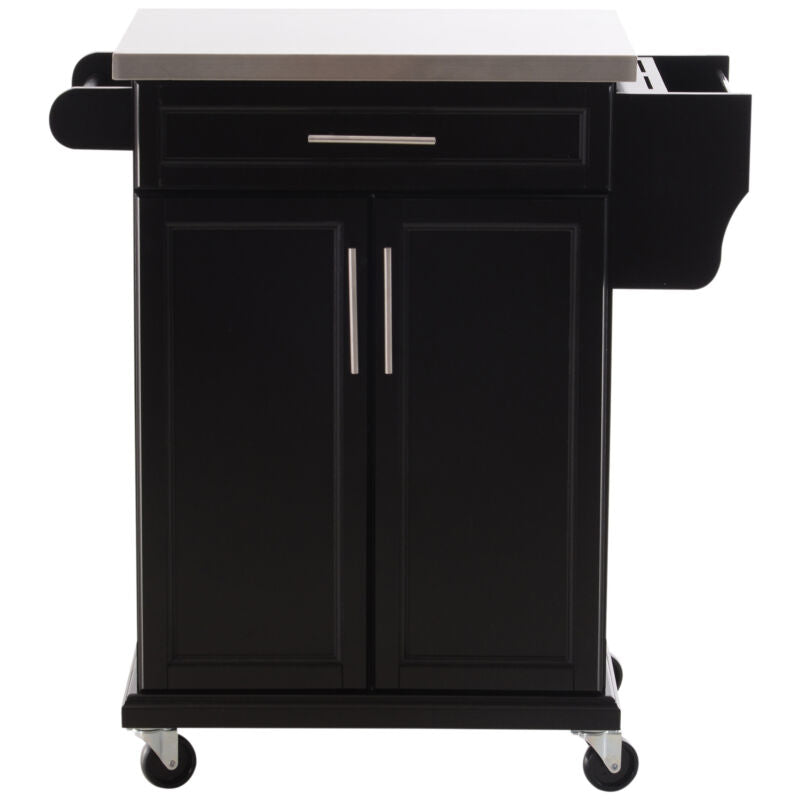 Kitchen Cart Storage Trolley In Black