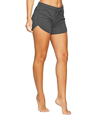 Colosseum Active Women's Simone Cotton Blend Yoga and Running Shorts (Smoked Pearl, X-Small)