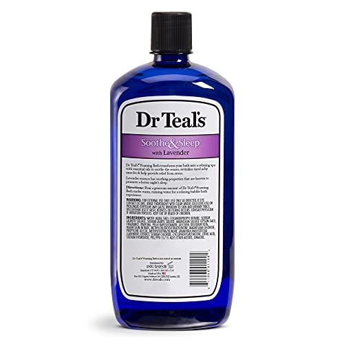 Dr Teal’s Foaming Bath with Pure Epsom Salt, Soothe & Sleep with Lavender, 34 fl oz