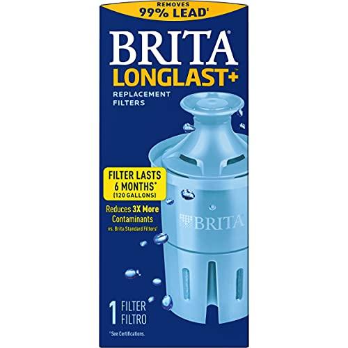 Brita Longlast+ Water Filter, Longlast+ Replacement Filters for Pitcher and Dispensers, Reduces Lead, BPA Free, 1 Count (Package May Vary)