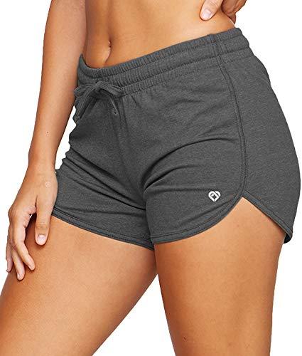 Colosseum Active Women's Simone Cotton Blend Yoga and Running Shorts (Smoked Pearl, X-Small)