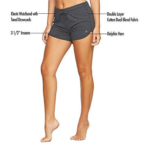 Colosseum Active Women's Simone Cotton Blend Yoga and Running Shorts (Smoked Pearl, X-Small)