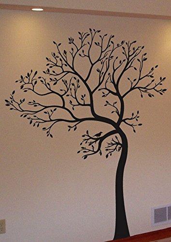 ! Large Big Tree Wall Decal Deco Art Sticker Mural Leaning to the Left in BLACK COLOR