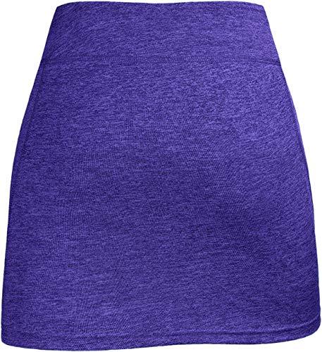 BLEVONH High Waisted Skirts for Women,Breathable Tight Tennis Skort Ladies Muffin Top Control Slim Fitting Summer Skirt Girl Fast Dry Outdoor Exercising Running Skorts with Athletic Shorts Purple M