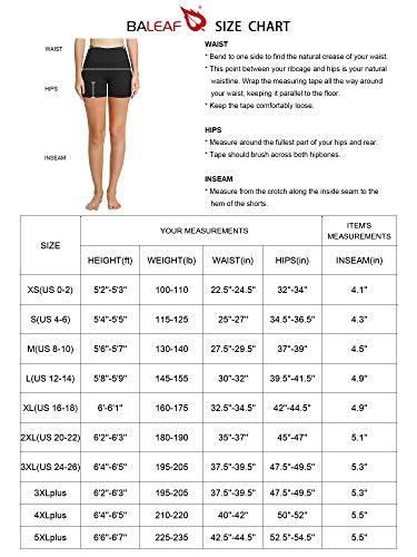 BALEAF Women's 5" High Waist Workout Yoga Running Compression Exercise Volleyball Spandex Shorts with Pockets Black S