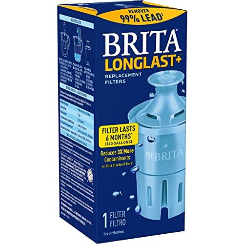 Brita Longlast+ Water Filter, Longlast+ Replacement Filters for Pitcher and Dispensers, Reduces Lead, BPA Free, 1 Count (Package May Vary)