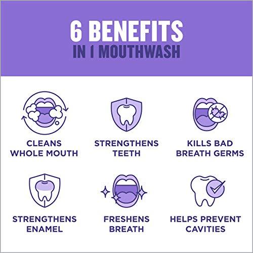 Listerine Total Care Anticavity Fluoride Mouthwash, 6 Benefit Mouthwash to Help Kill 99% of Germs that Cause Bad Breath, Prevent Cavities, Strengthen Enamel & More, Fresh Mint Flavor, 1 L