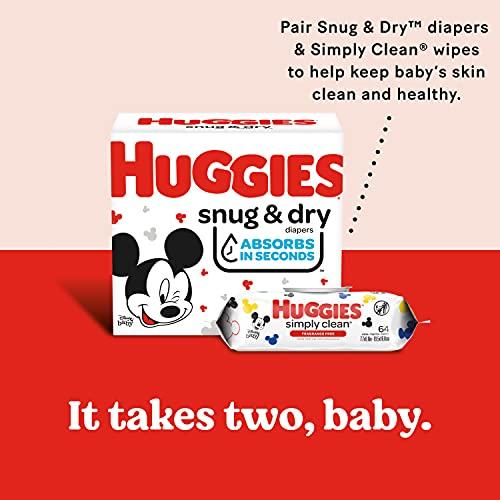 Baby Wipes, Unscented, Huggies Simply Clean Fragrance-Free Baby Diaper Wipes, 11 Flip Lid Packs (704 Wipes Total)