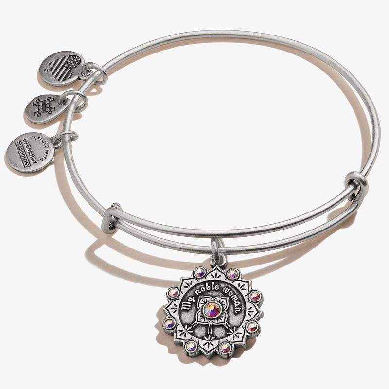 Alex & Ani - Silver Maid of Honor Crystal Bangle