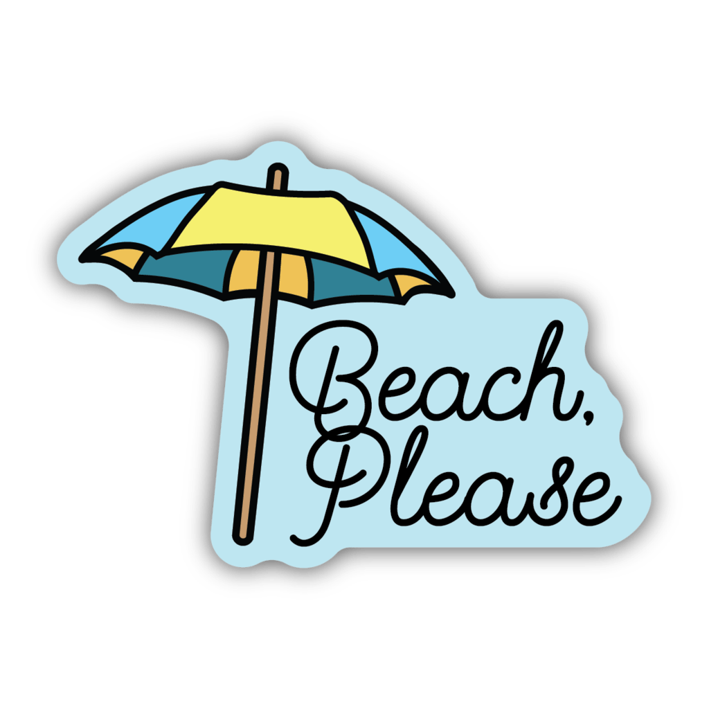 Beach Please Sticker