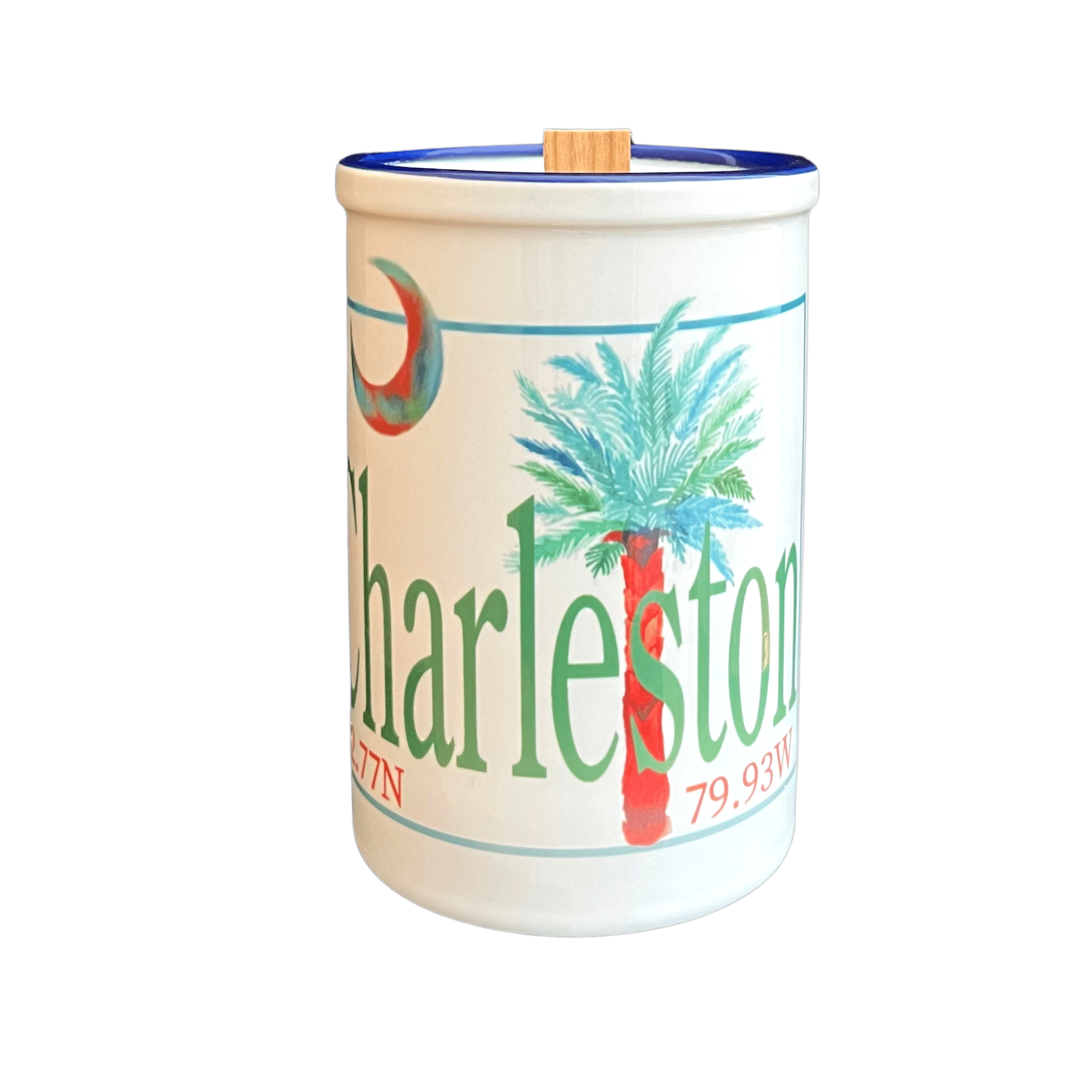 Charleston Palm Tree and Moon Wood Wick Candle