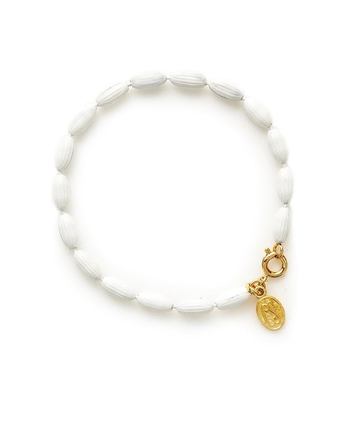 Charleston Rice Bead Bracelet - White