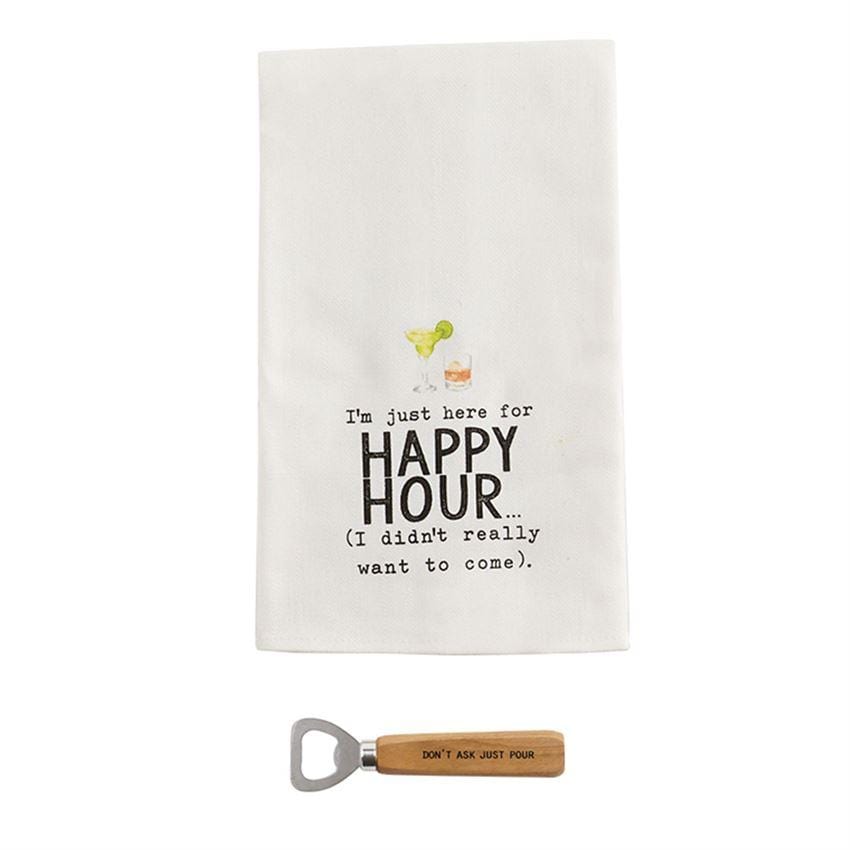 Mud Pie Tea Towel Set - Happy Hour