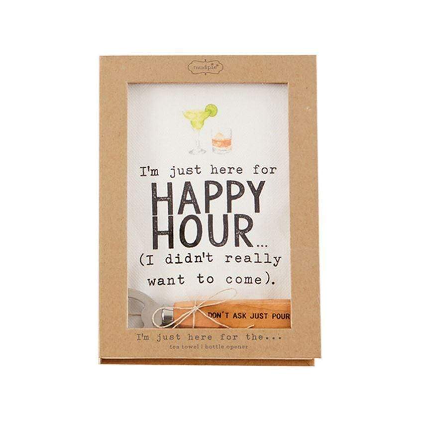 Mud Pie Tea Towel Set - Happy Hour